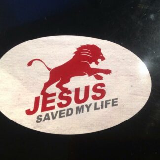 8 Stück Aufkleber - JESUS SAVED MY LIFE Oval